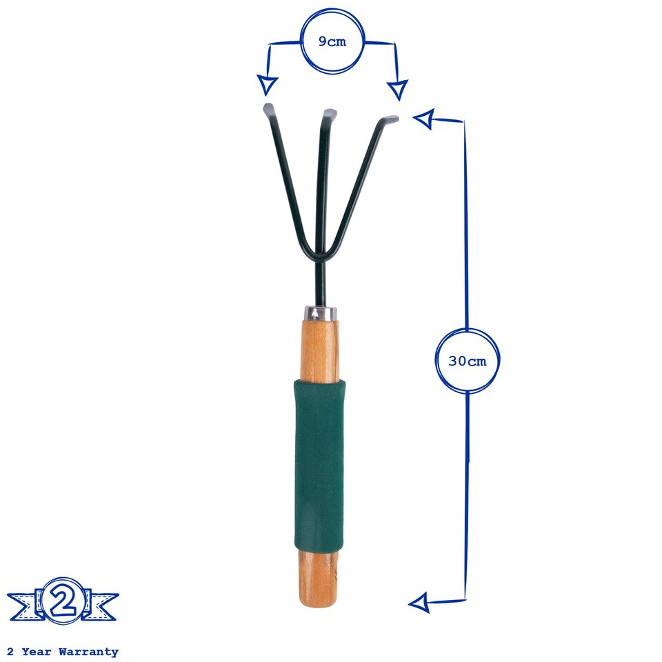 image 1 of Green Blade Cushion Grip Handle Hand Rake - Brown