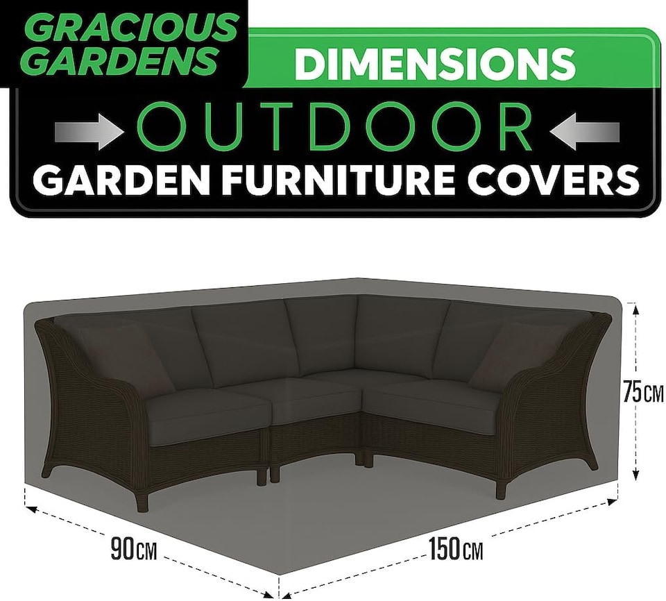 image 1 of Gracious Gardens Rectangular 150x90x75cm Outdoor Patio Waterproof Garden Furniture Rattan Cover