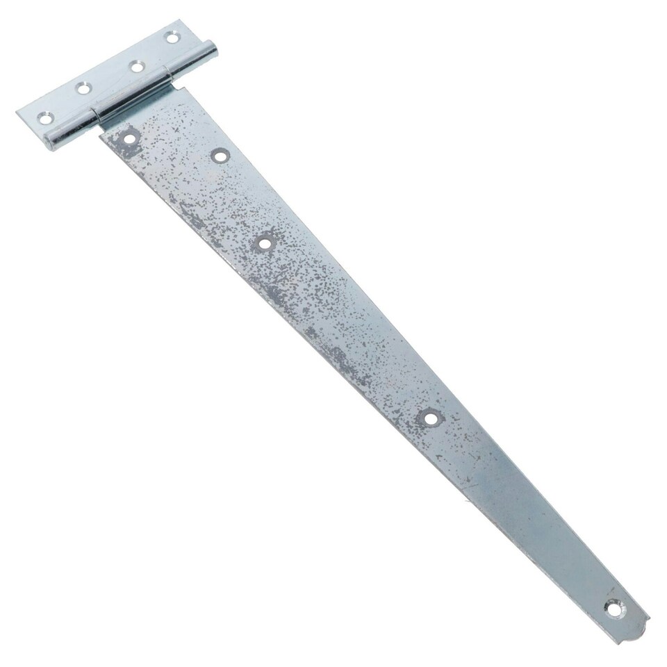 image 1 of 16in / 400mm Heavy Duty T Tee Hinges For Shed + Garden Gates Zinc Plated 4pc Silver