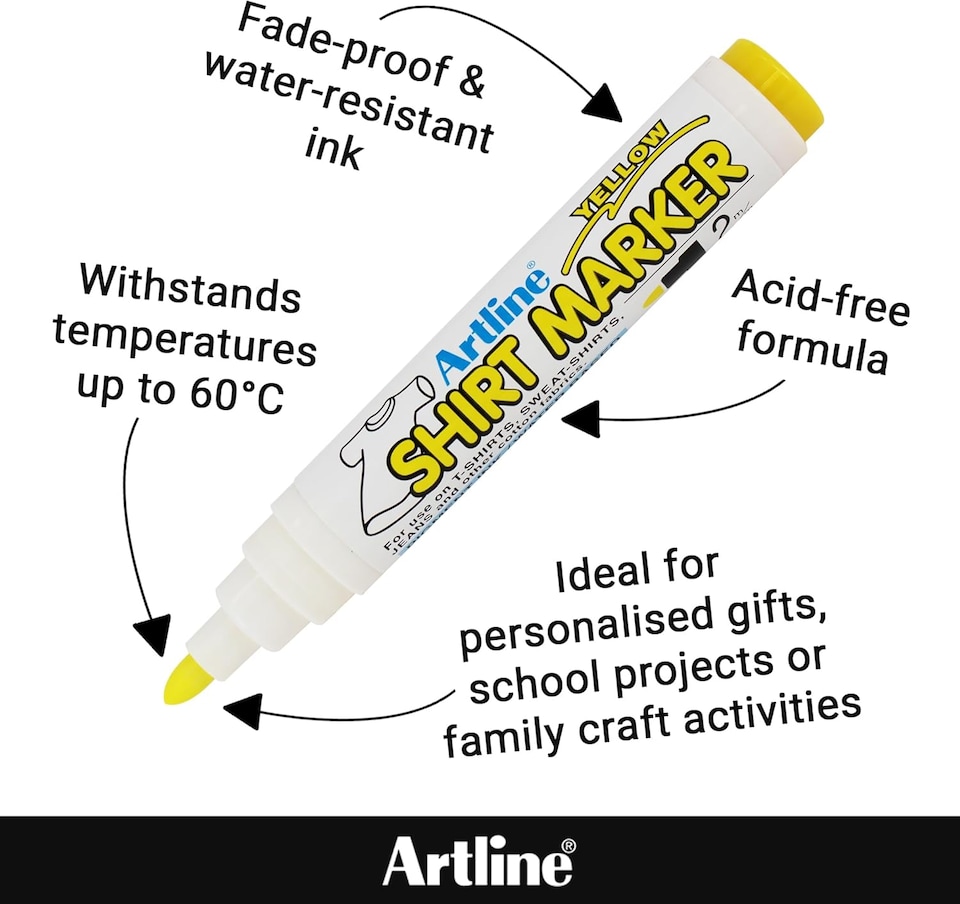 image 1 of Artline Pack of 4 Fabric Markers for T-Shirts - Pastel 4 Pack