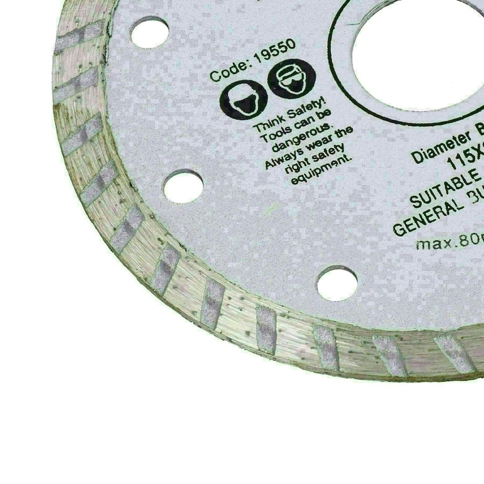 image 1 of 115mm 4.5" 1.2mm Turbo Diamond Ceramic Tile Cutting Disc for Angle Grinders 10pk