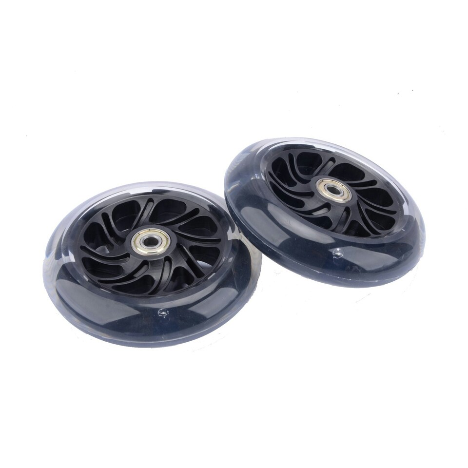 image 1 of Flashing Black Front Wheels Set - 3 Wheel Scooter