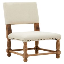 Interiors By Premier Modern Oak Burn Whitewash Linen Dining Chair, Sturdy Modern Dining Chair For Kitchen, Rustic Modern Chair White