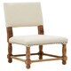 image 1 of Interiors By Premier Modern Oak Burn Whitewash Linen Dining Chair, Sturdy Modern Dining Chair For Kitchen, Rustic Modern Chair White