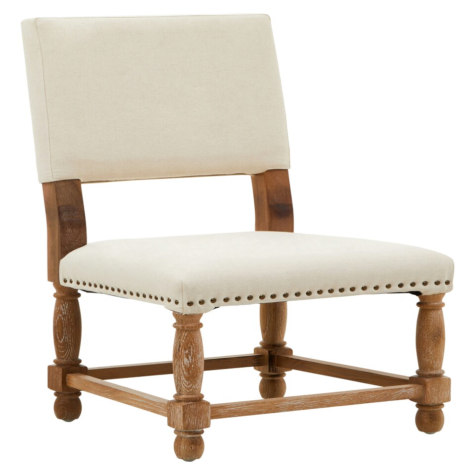 image 1 of Interiors By Premier Modern Oak Burn Whitewash Linen Dining Chair, Sturdy Modern Dining Chair For Kitchen, Rustic Modern Chair White