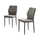 image 1 of Furniturebox Riya 2x Taupe Fabric Black Legs Dining Chair