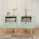 image 2 of HOMCOM Modern Nightstand Set of 2, Bedside Table with Drawer and Open Shelf