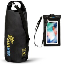 SUNMER Waterproof Dry Bag with IPX8 Phone Case - Roll-Top, Adjustable Strap, 5L/10L/20L/30L