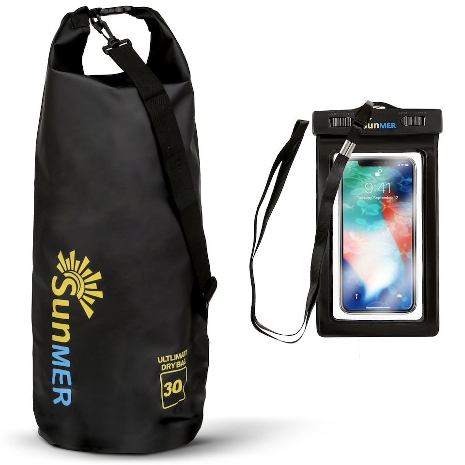 image 1 of SUNMER Waterproof Dry Bag with IPX8 Phone Case - Roll-Top, Adjustable Strap, 5L/10L/20L/30L