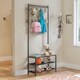image 2 of Hall Tree Coat Stand With Shoe Storage and Hooks Brown One Size