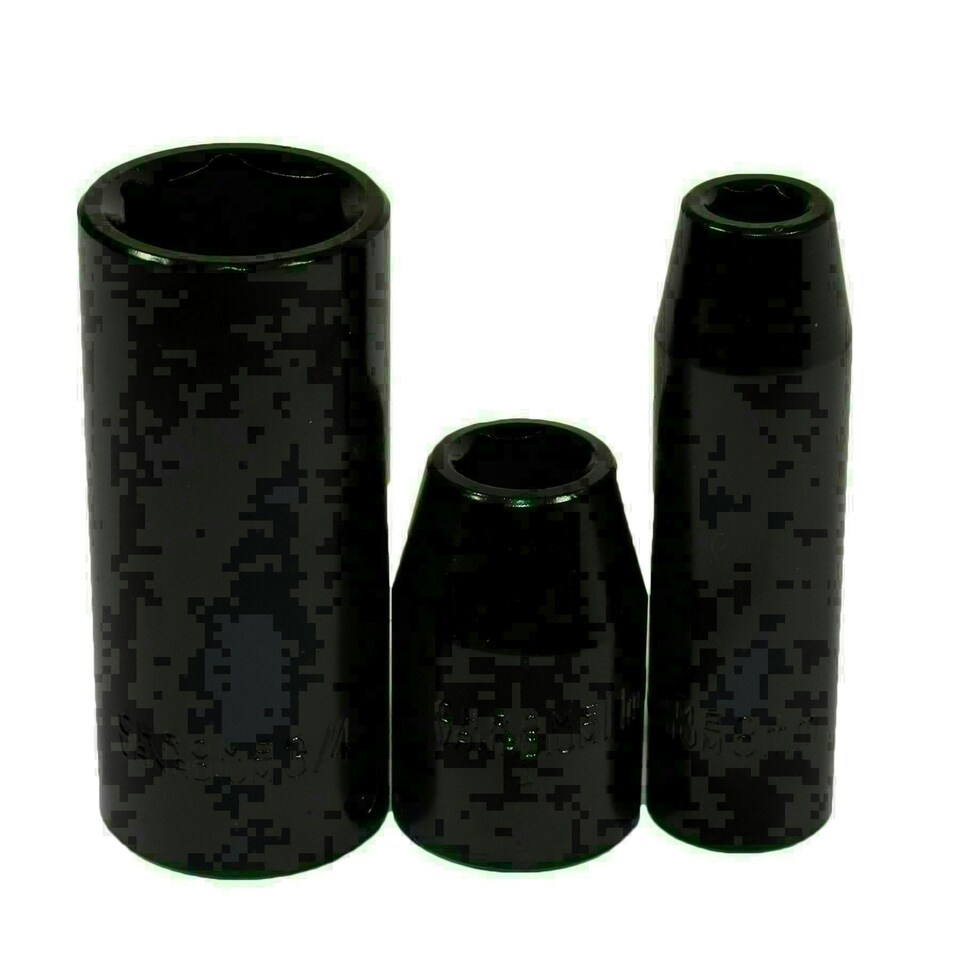 image 1 of 3/8" 1/2" Shallow and Deep Metric MM Imperial AF Impact Sockets 6 sided 38pc
