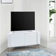 image 2 of MDA Designs CORVUS Corner-Friendly Gloss White Contemporary Cabinet with White Profiles White BeamThru Glass Doors Suitable for Flat Screen TVs up to 50" White