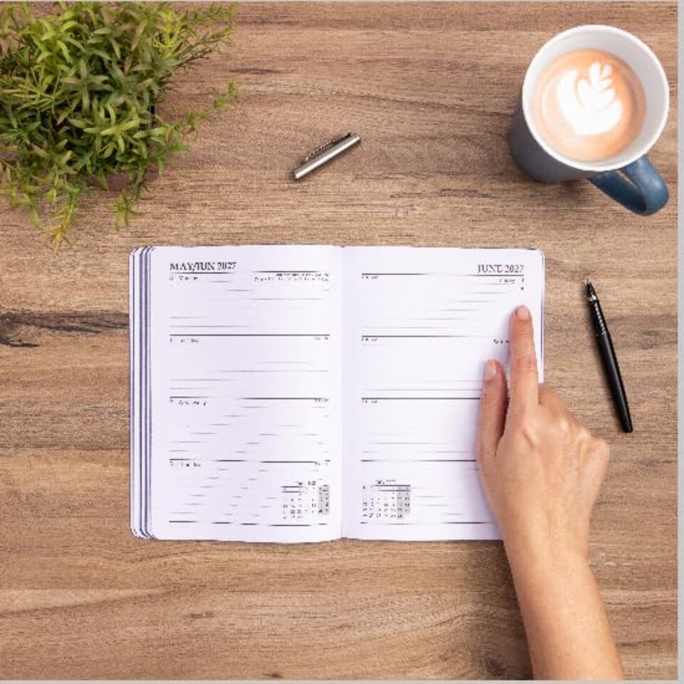 image 1 of 2026 - 2027 Academic Diary A5 Week to View - Mid Year Planner August 2026 to July 2027 - Softcover Felix - Term Dates Notes Timetable | Blue | Navy