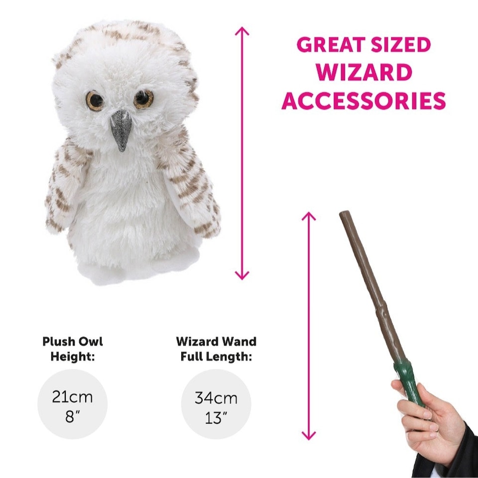 image 1 of Maroon & Gold Wizard Set - Scarf, Tie, Wand , Glasses & Owl Gold | One Size