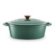image 2 of Barbary & Oak 29cm Oval Casserole Cast Iron Verdigris Green