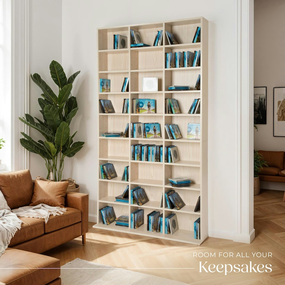 image 1 of CD Shelf Unit Christel - 27 compartments for up to 1080 CDs Brown | Beech