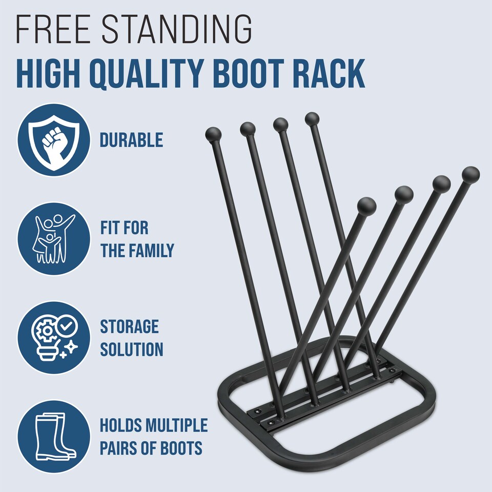 image 1 of 4 Pair Wellington Boot Rack Stand Indoor/Outdoor Welly & Shoe Organizer