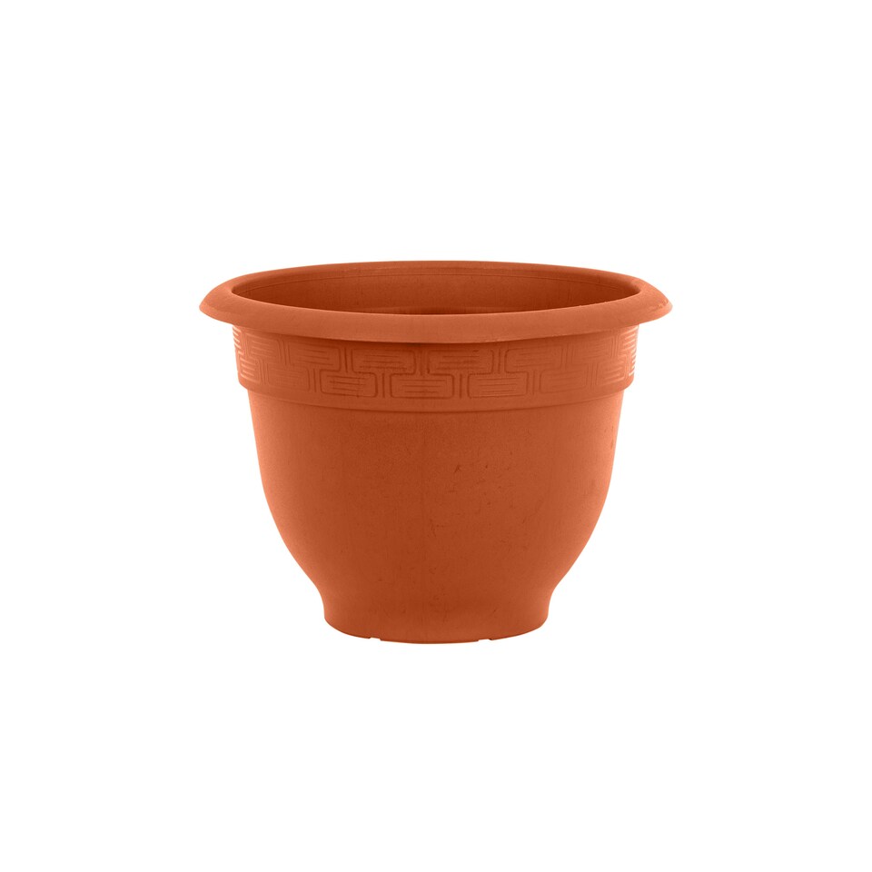 image 1 of Bell Pot 4x 28cm Round Plastic Garden Planter Orange