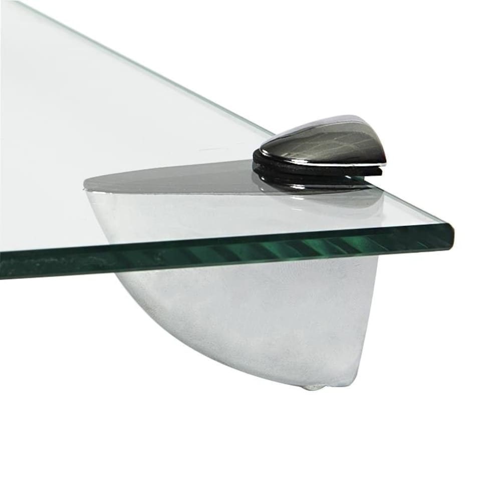 image 1 of Harbour Housewares Floating Glass Shelves - Clear - 50cm - 6 Pack - Wall Storage Clear