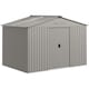 image 1 of Outsunny 9 x 6FT Galvanised Garden Storage Shed with Sliding Door, Grey | Grey
