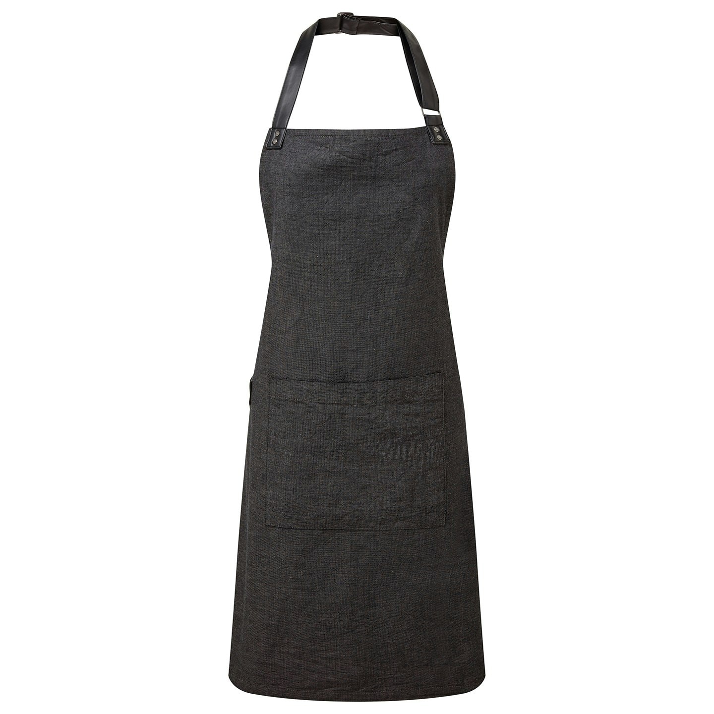 Premier Unisex Adult Annex Oxford Faux Leather Bibbed Full Apron - Black - One Size Black