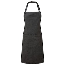 Premier Unisex Adult Annex Oxford Faux Leather Bibbed Full Apron - Black - One Size | Black