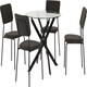 image 1 of Sheldon Round Glass Dining Set with 4 Chairs Grey | Grey Boucle