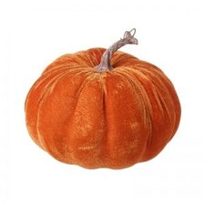 Heaven Sends Halloween Burnt Orange Velvet Pumpkin Decoration