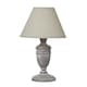 image 1 of Metis Urn Table Lamp with Linen Shade - Wood - L12 x W12 x H26 cm - White White