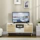 image 6 of HOMCOM TV Cabinet Entertainment Centre w/ Storage Cabinet and Drawer, Natural