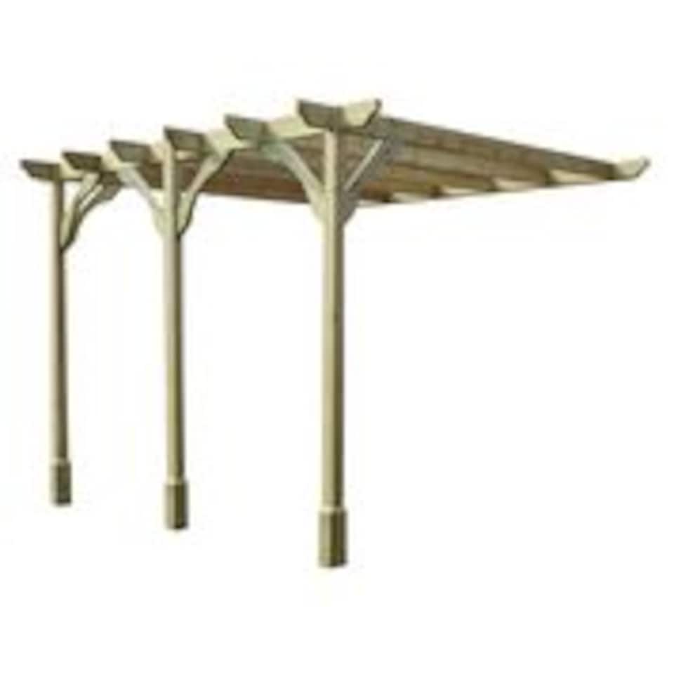 image 1 of Wall Mounted Premium Pergola 3 Post - L480 x W480 x H270 cm - Light Green