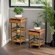 image 4 of 3 Tier Wooden Tall Side Table With Drawer Brown