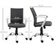 image 7 of Vinsetto Home Office Linen Chair Swivel Computer Desk Task Chair, Dark Grey