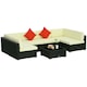 image 1 of Outsunny 7PC Rattan Garden Furniture Set Coffee Table Buckle Structure, Black