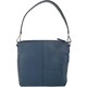 image 2 of Soft Leather Ruched Detail Detachable Strap Cross Body Shoulder Bag Blue | Petrol