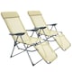image 1 of Outsunny Reclining Garden Chairs Set of 2 w/ 5-level Adjustable Backrest, Beige