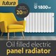 image 2 of Futura 1800W Electric Oil Filled Wall Radiator White