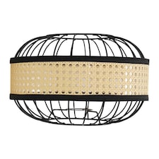 ValueLights Vimet Black Metal Ceiling Pendant Shade and Bulb