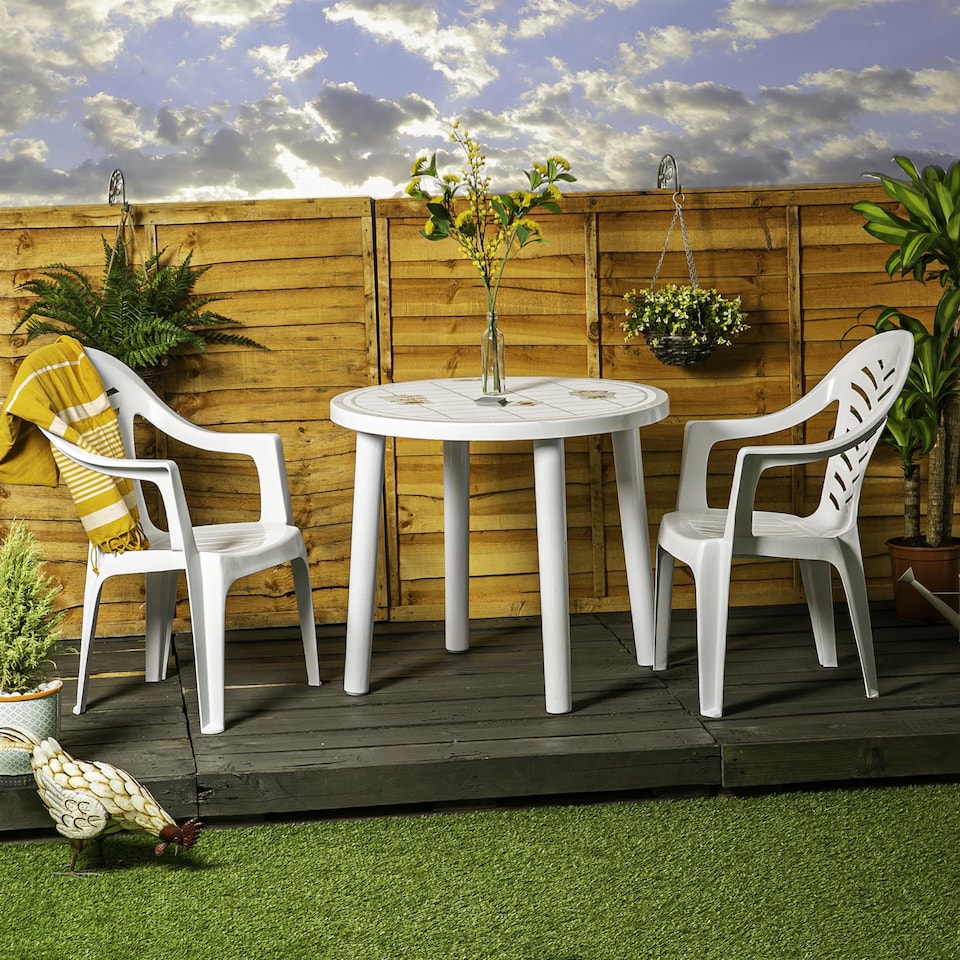 image 1 of Resol Tossa 4 Seater Garden Dining Table - White | White | White