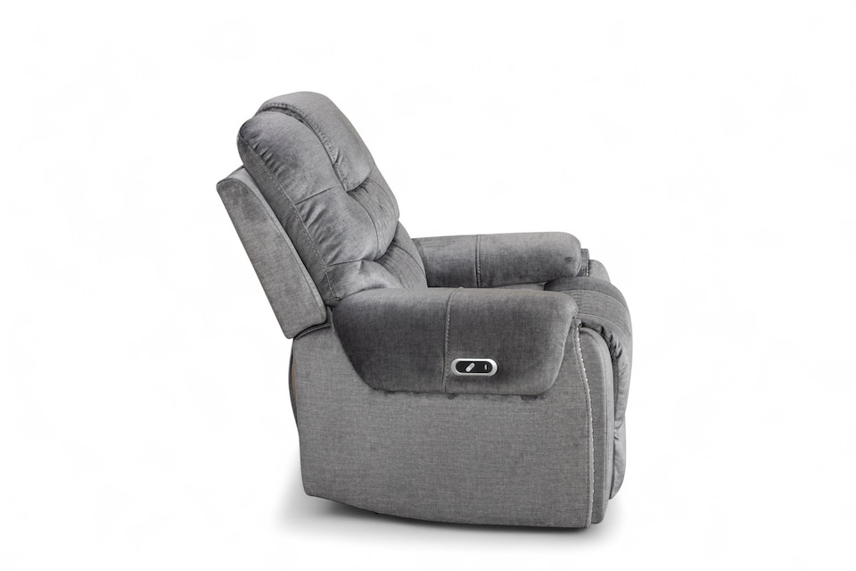 image 1 of Chenille Fabric Grey Electric Recliner Chair RAVENNA