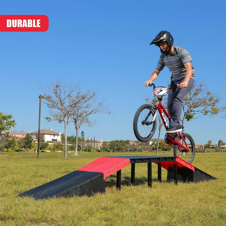 image 1 of GEEZY Multi-Functional 6-in-1 Mini Ramp Set For Roller Skates, Skateboards, Black