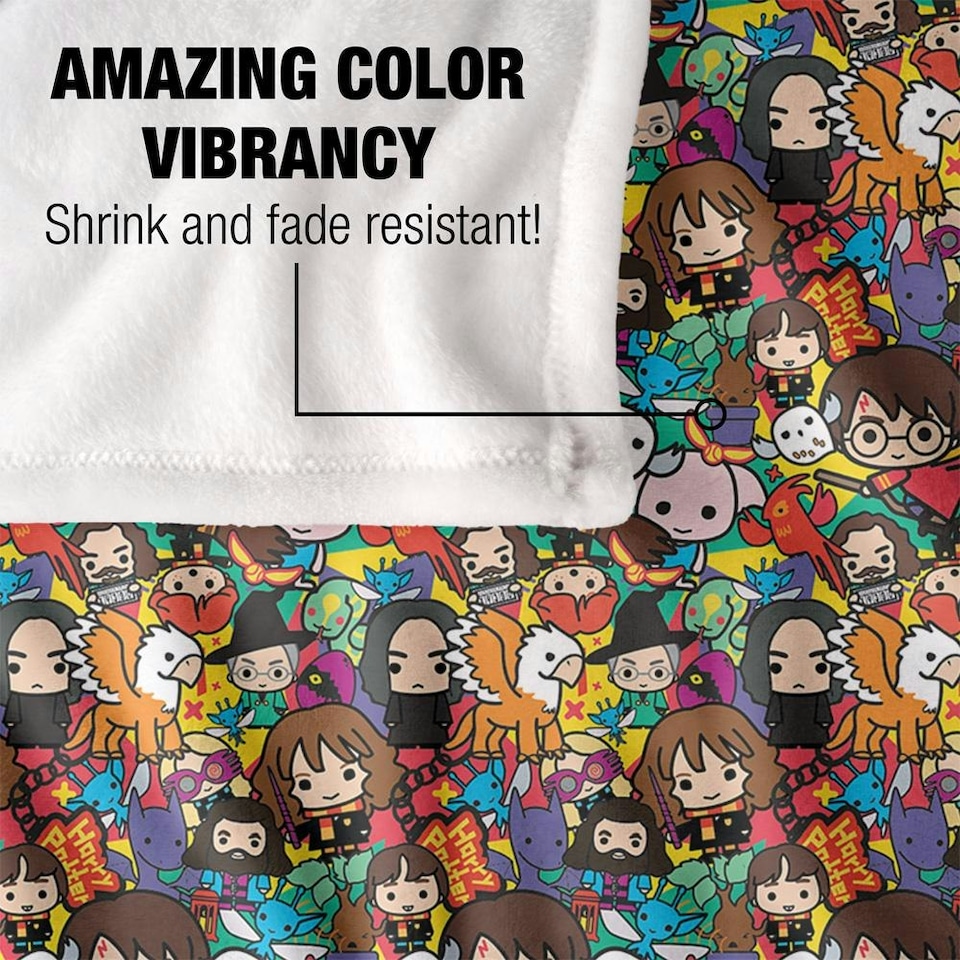 image 1 of Harry Potter Chibi Group Blanket - Multicoloured - One Size