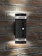 image 4 of Auraglow PIR Motion Sensor Double Up & Down Wall Light - FLORENCE | Black | Black/Fitting Only