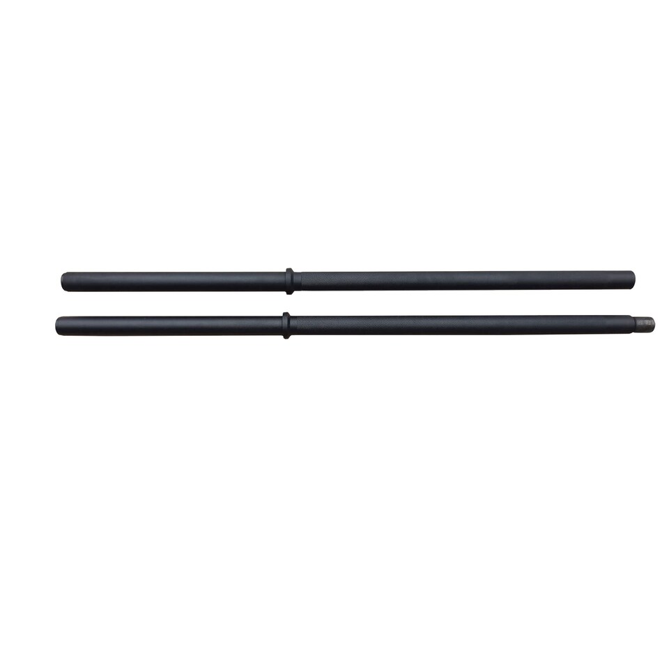 image 1 of HXGN 1" Standard Two-Piece Barbell — 147 cm, Knurled Grip, 2 Spring Collars | Black | BLACK | Standard