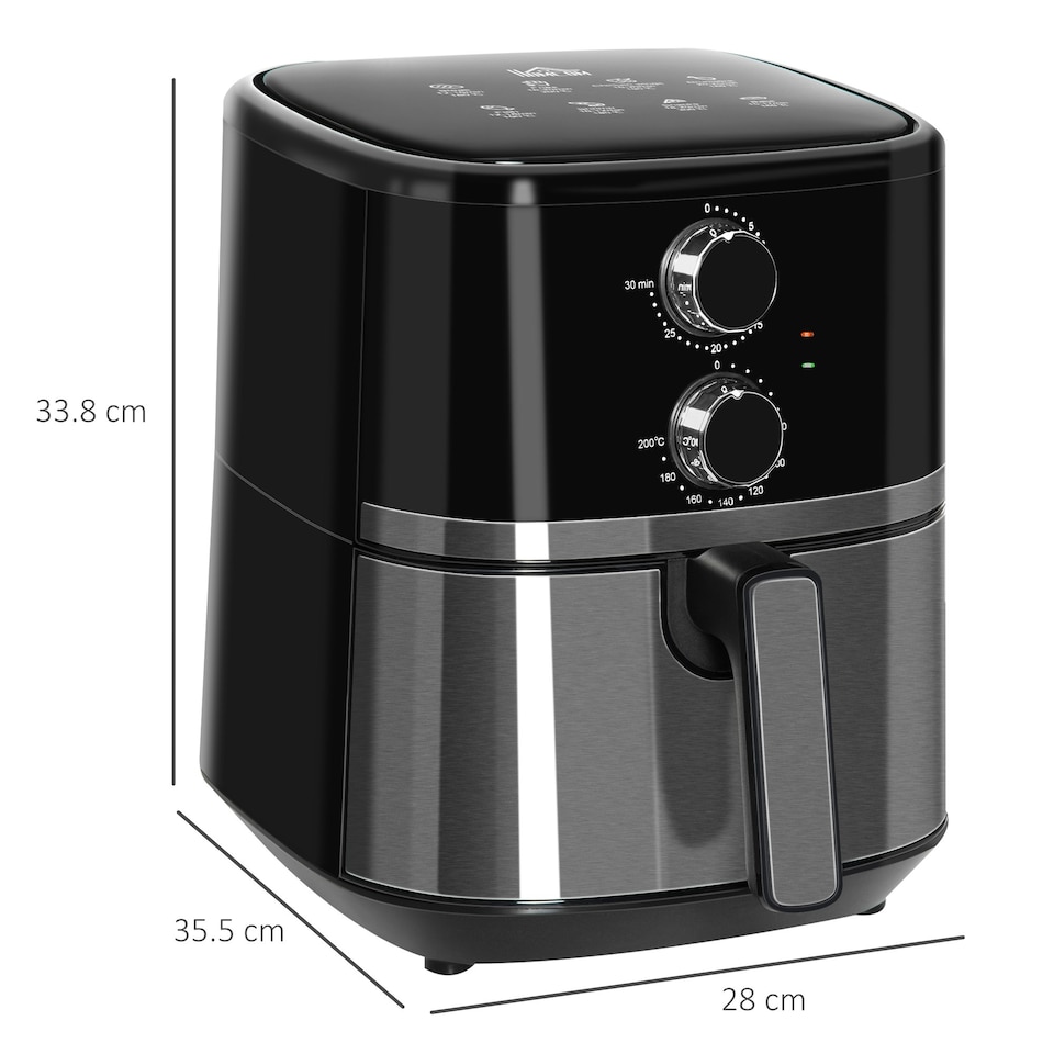 image 1 of HOMCOM Air Fryer 1500W 4.5L Air Fryers Oven with Rapid Air Circulation Timer