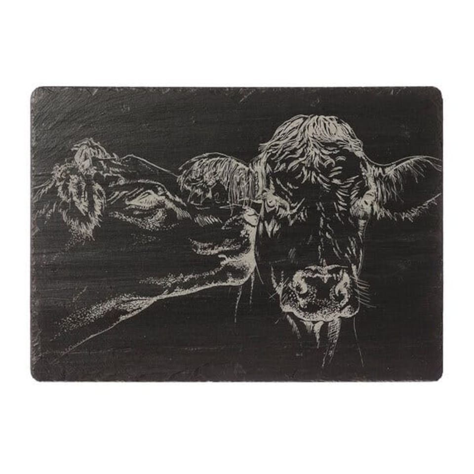image 1 of The Just Slate Company Kissing Cows Slate Cheese Board
