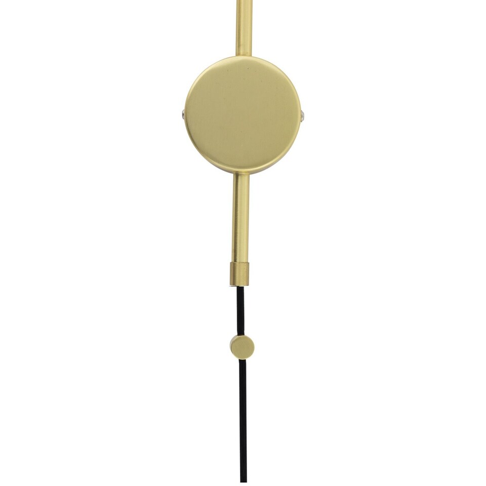 image 1 of Set of 2 Victoria - Satin Brass Plug in Wall Lights Frost Glass Shades | Gold | White | 2