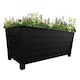 image 2 of Black 2 Grosvenor Troughs Flower Planters 55cm Long For Office, Home, Gardens, Decking & Patios Black