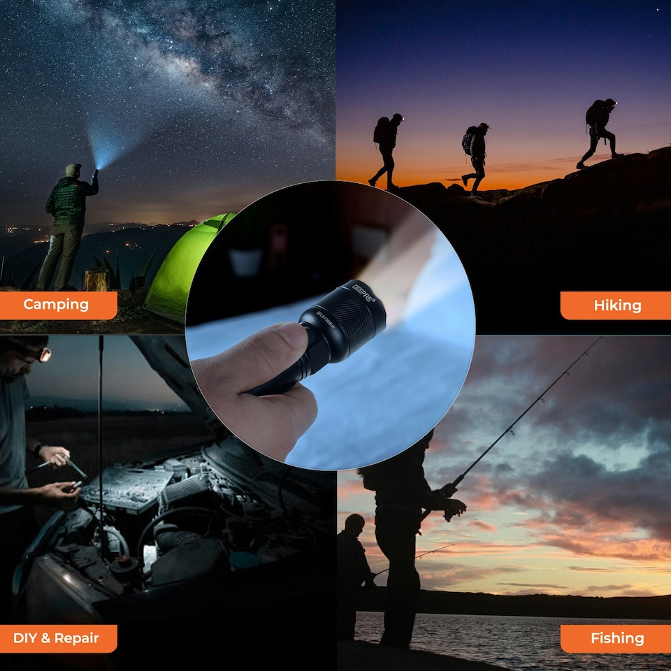 image 1 of GEEPAS Handheld LED Flashlight | 500 Lumen