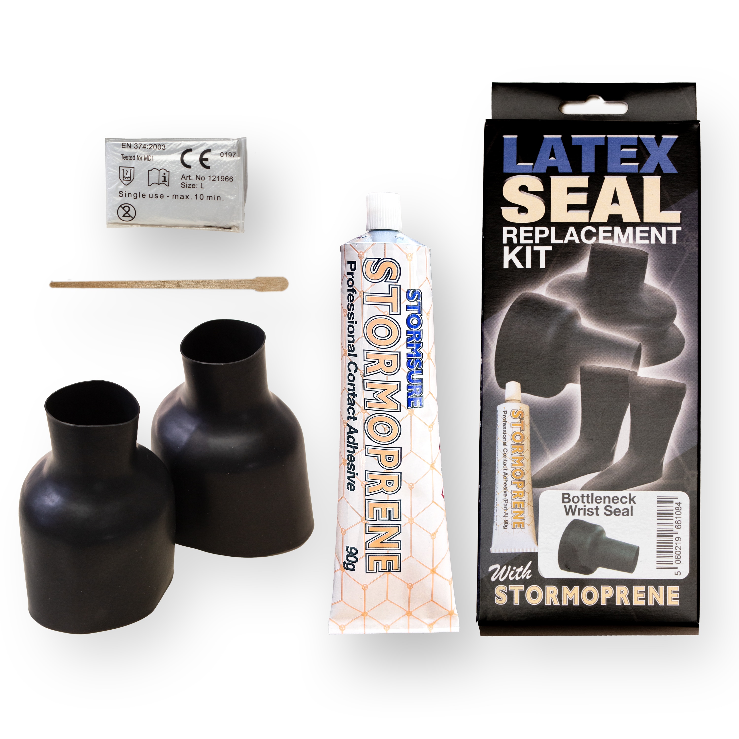 Latex Drysuit Bottleneck Wrist Seal Replacement Kit - Repair or Replace Latex Bottleneck Wrist Seal with a Replacement Seal and Stormoprene Profession